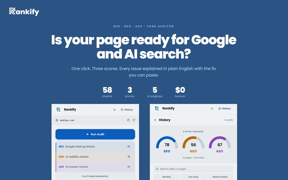 Rankify: is your page ready for Google and AI search?